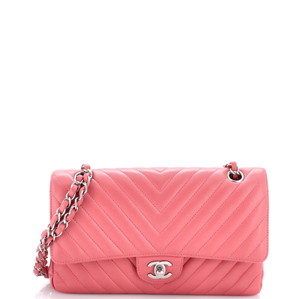 Chanel Medium Classic Double Flap Bag Chevron Lambskin